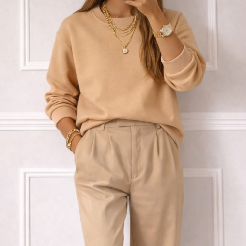 bluza dresowa damska beżowa