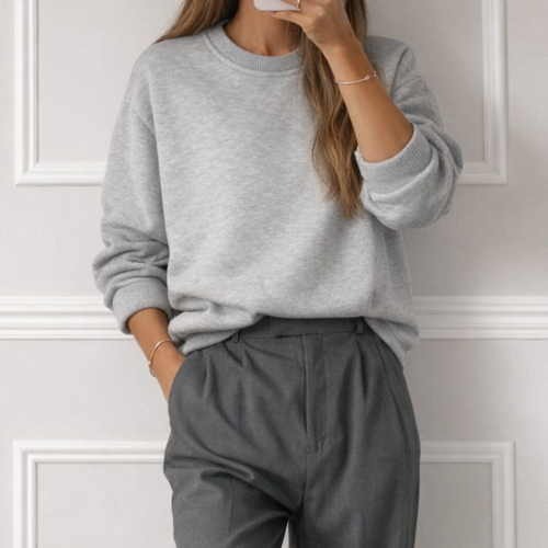 bluza dresowa damska szary melanż