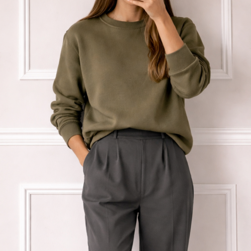 bluza dresowa damska khaki