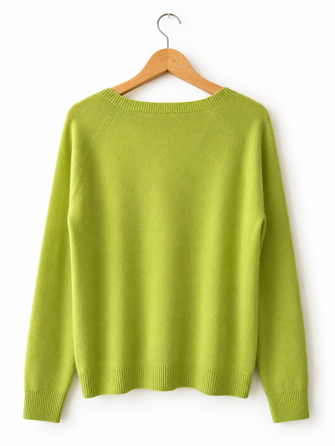 Sweter damski 100% wełna zielony kardigan zapinany na guziki XL - obrazek 3
